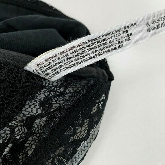 Free People Scalloped Lace Bandeau Bra Black Pullover Strapless Size S Small NWT - Picture 7 of 10